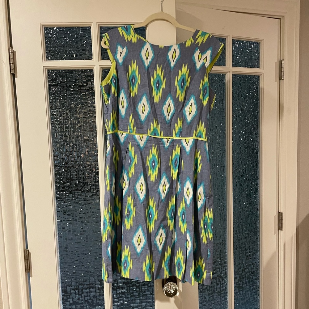 Tahari by Arthur S. Levine Gray Aztec Work Dress